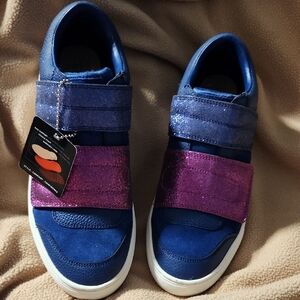 Vibrant Blue and Purple Sneakers